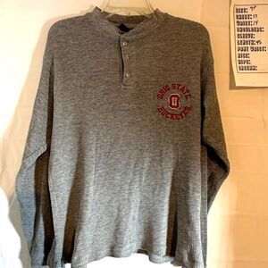 VINTAGE NCAA Ohio State Buckeyes Waffle Knit Thermal Long Sleeve Sweater Size M